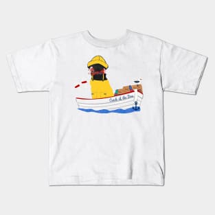 Preppy Black Lab Lobsterman Aboard The Catch of the Day Kids T-Shirt